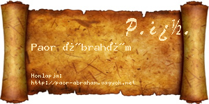 Paor Ábrahám névjegykártya